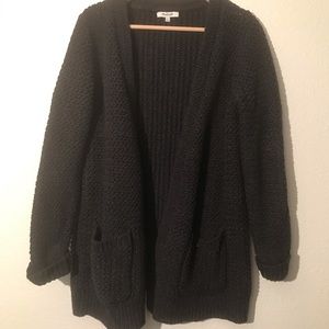 Madewell Gray Open Cardigan Chunky Sweater